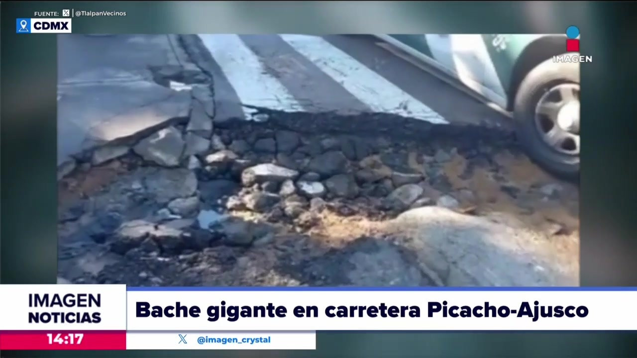 Bache gigante en carretera Picacho-Ajusco, CDMX